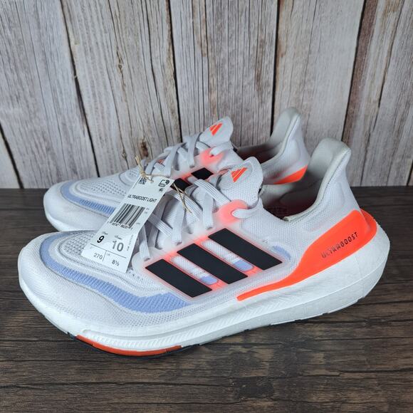 Adidas UltraBoost Light Black White SolarRed Men's Sz 9 Women's 10 Running Shoes - Picture 1 of 9